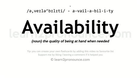 Availability Definition & Meaning .